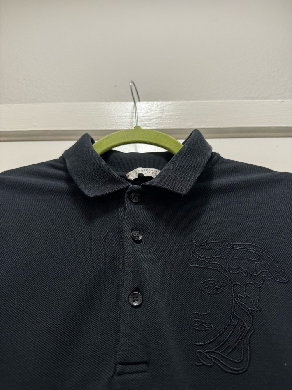 Versace Collection Black Short Sleeve Polo Shirt - Picture 9 of 10